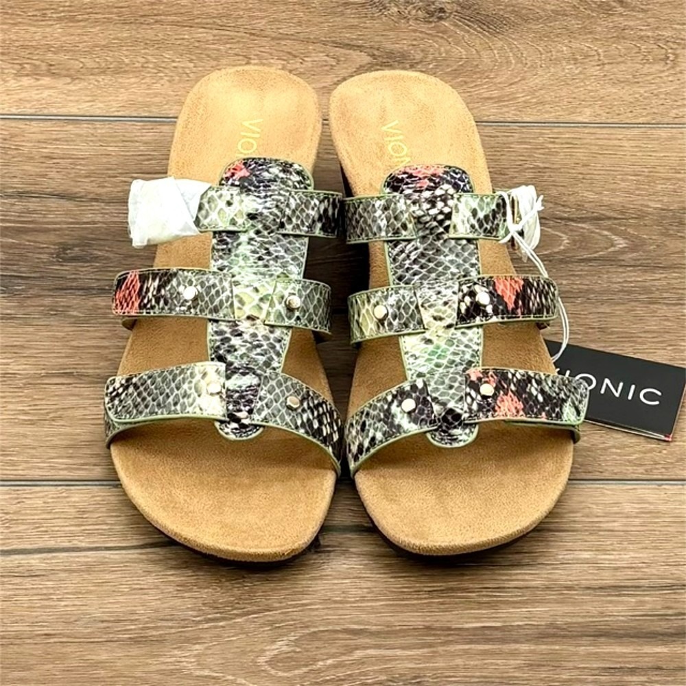 Vionic Park Radia Sandals Women's Size 8 Mint Snake Comfort‎ Wedge NWT - Picture 2 of 9